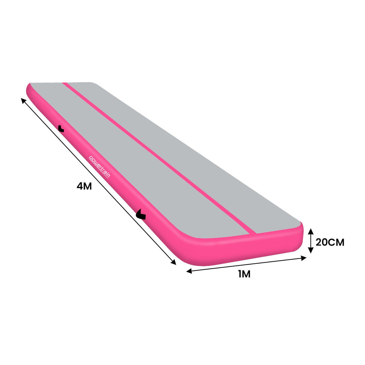 Powertrain 4m x 1m Air Track Inflatable Gymnastics Mat - Pink