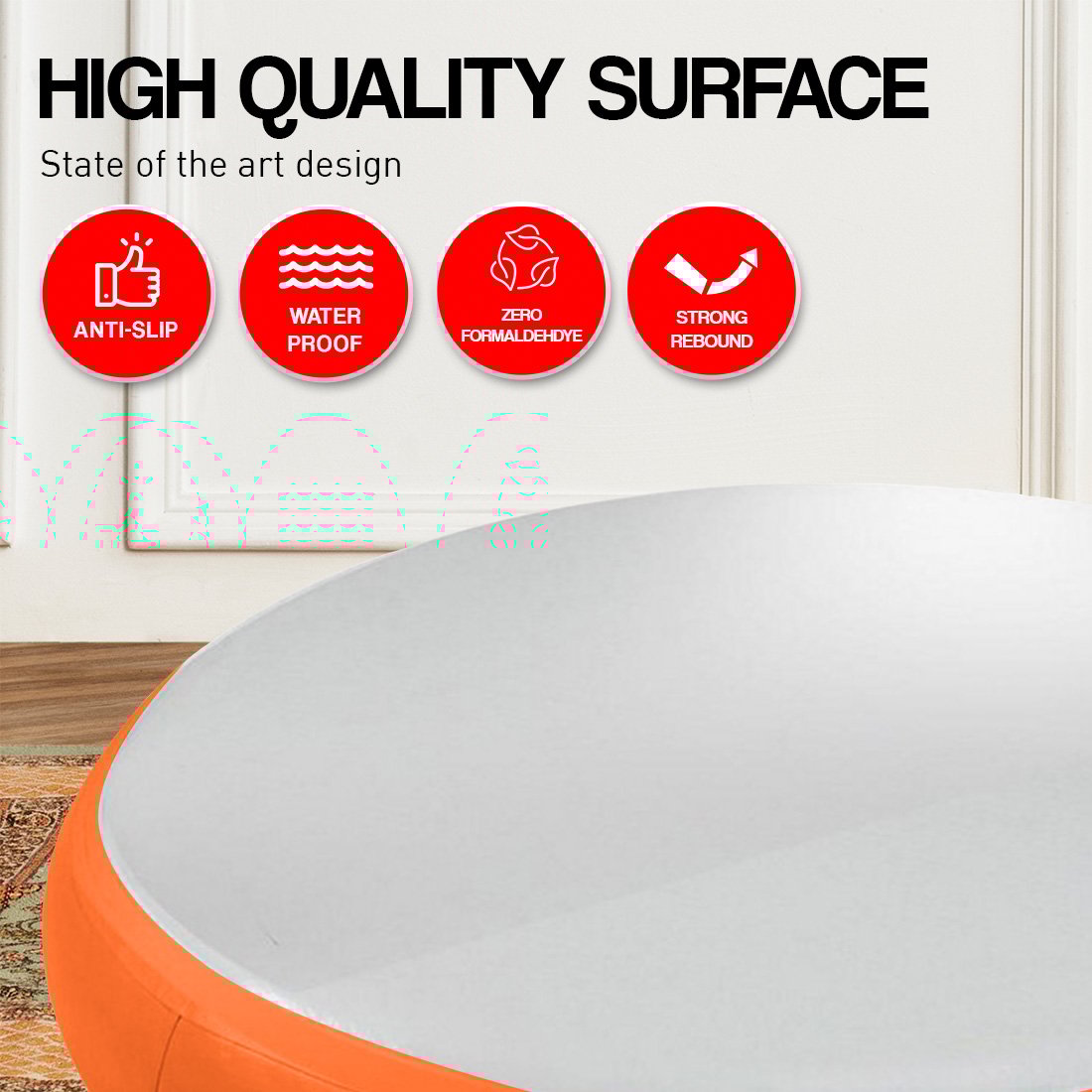 Powertrain 1m Air Track Spot Round Inflatable Tumbling Mat - Orange