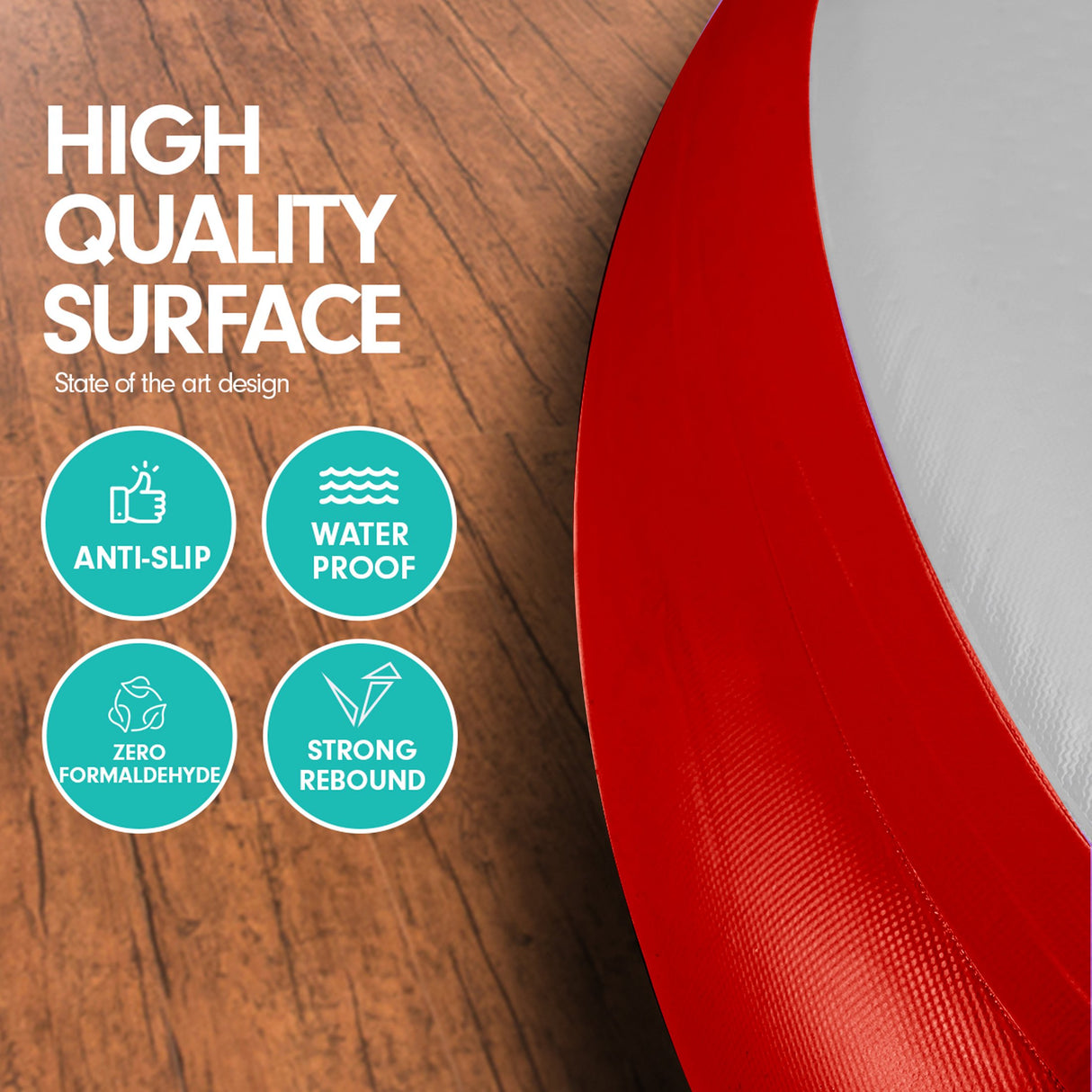 Powertrain 1m Air Track Spot Round Inflatable Tumbling Mat - Red