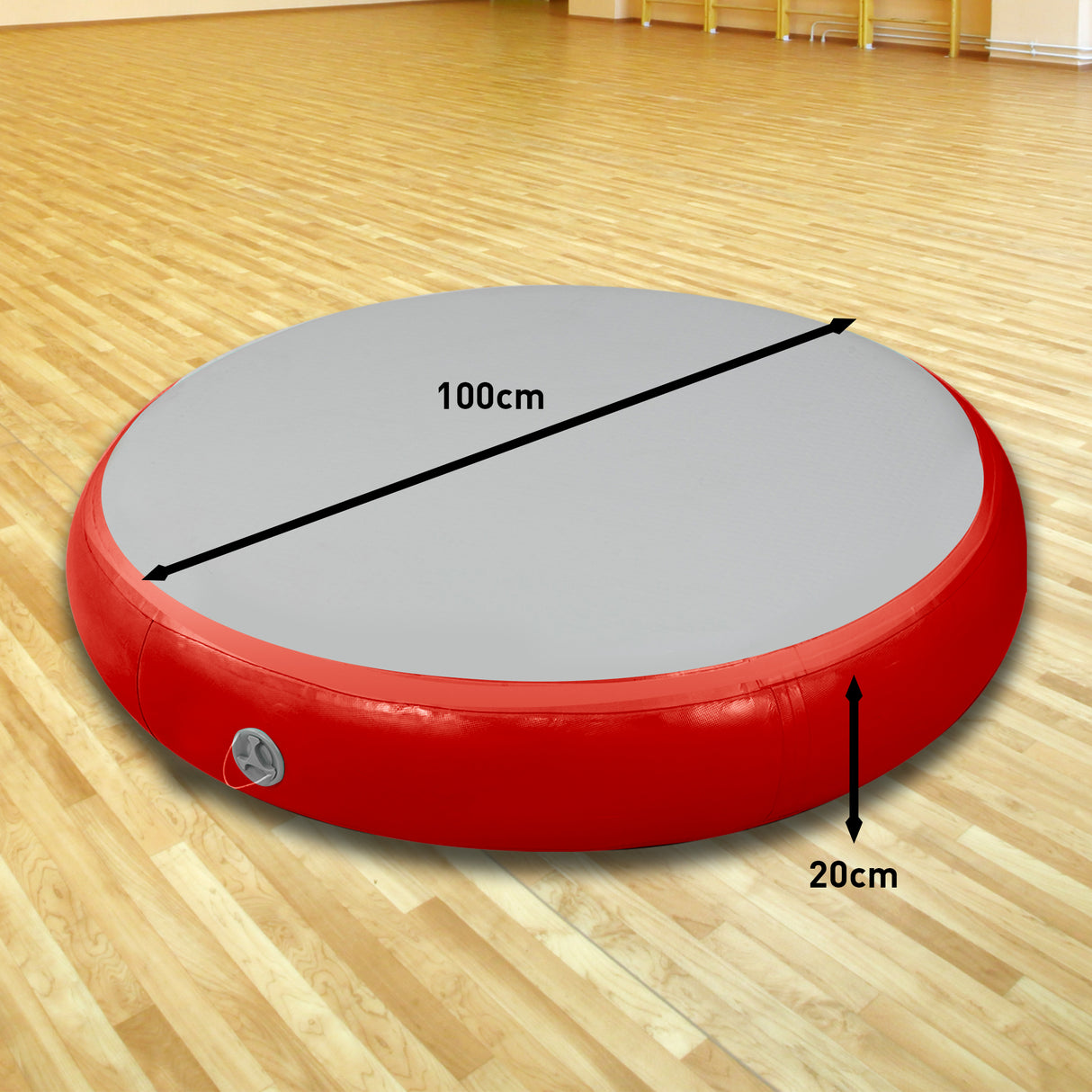 Powertrain 1m Air Track Spot Round Inflatable Tumbling Mat - Red