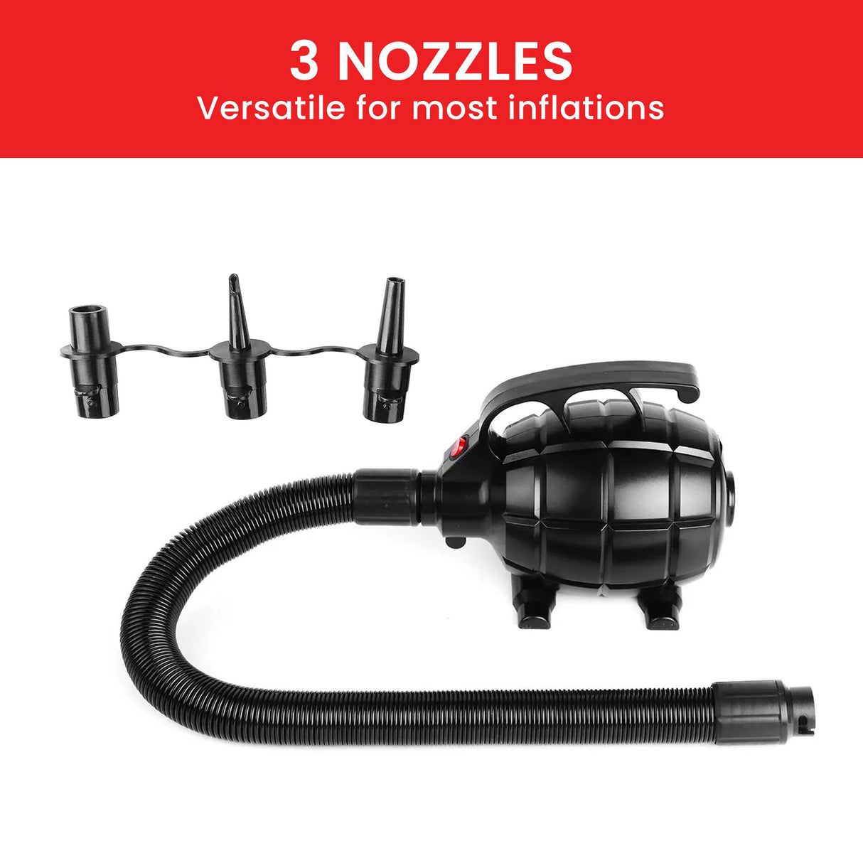 Powertrain 500W Electric Air Pump for Air Track Mat, Air Mattress, Pool Floats and Toys