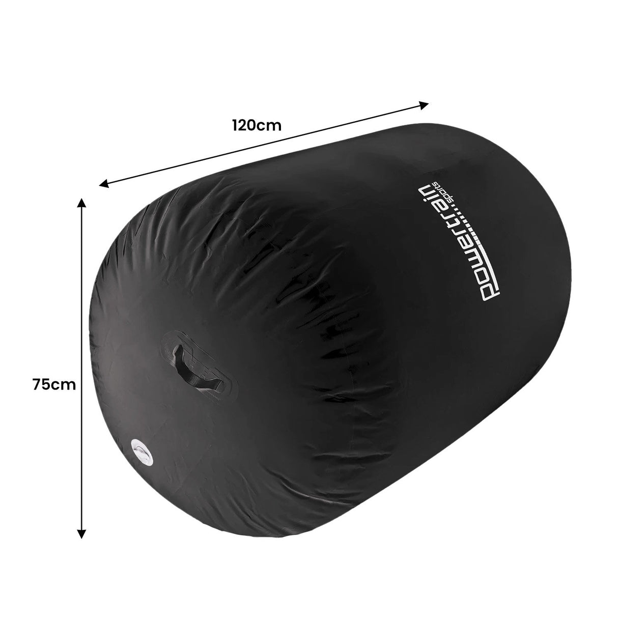 Powertrain Inflatable Air Barrel Exercise Roller 120cm x 75cm - Black