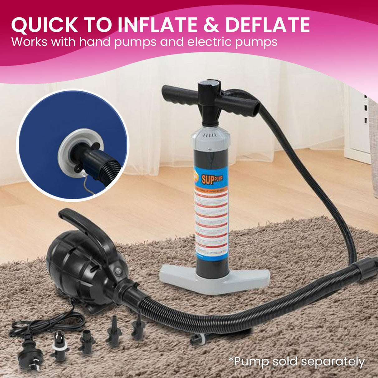 Powertrain Inflatable Air Barrel Exercise Roller 120cm x 75cm - Blue