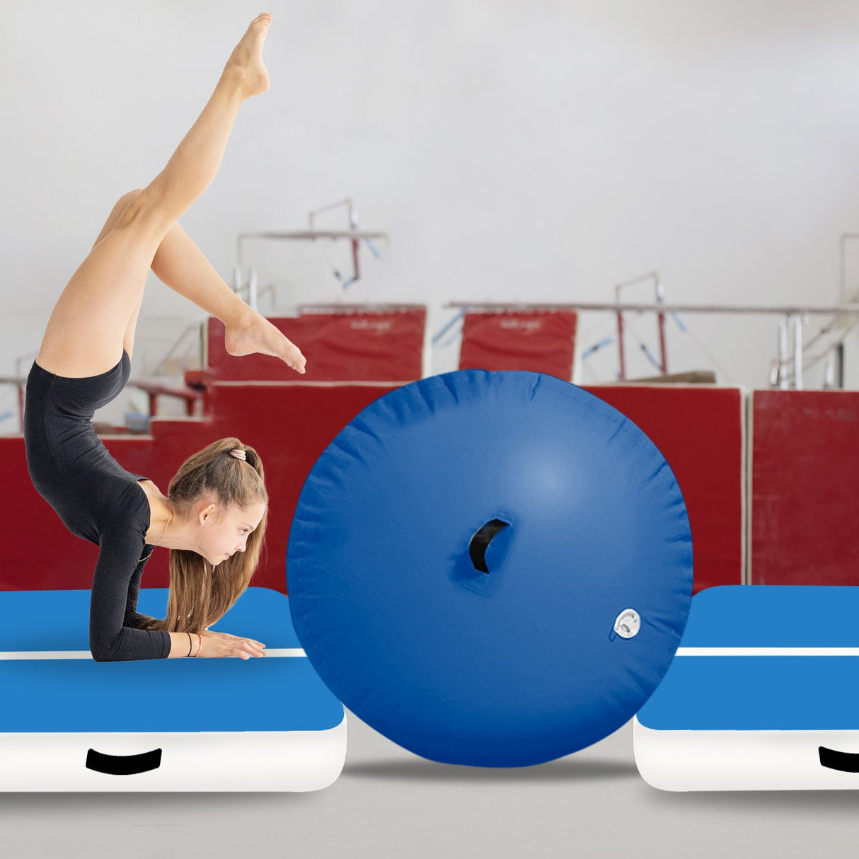 Powertrain Inflatable Air Barrel Exercise Roller 120cm x 75cm - Blue