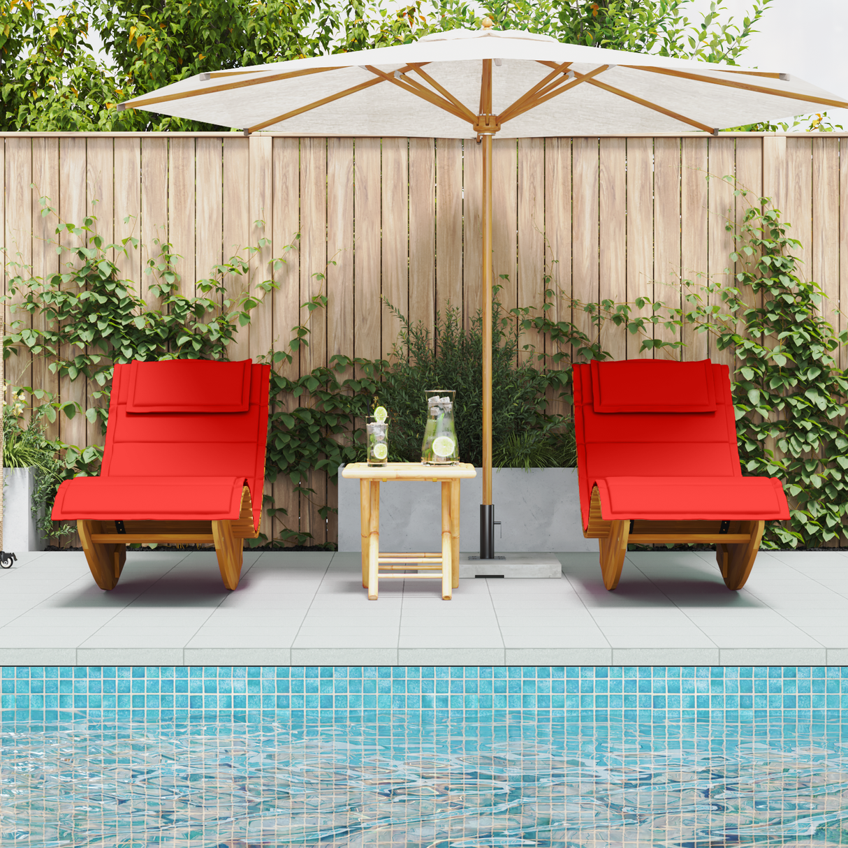 Sun Lounger 2 pcs Brown 60 x 154 x 74cm Solid Acacia wood