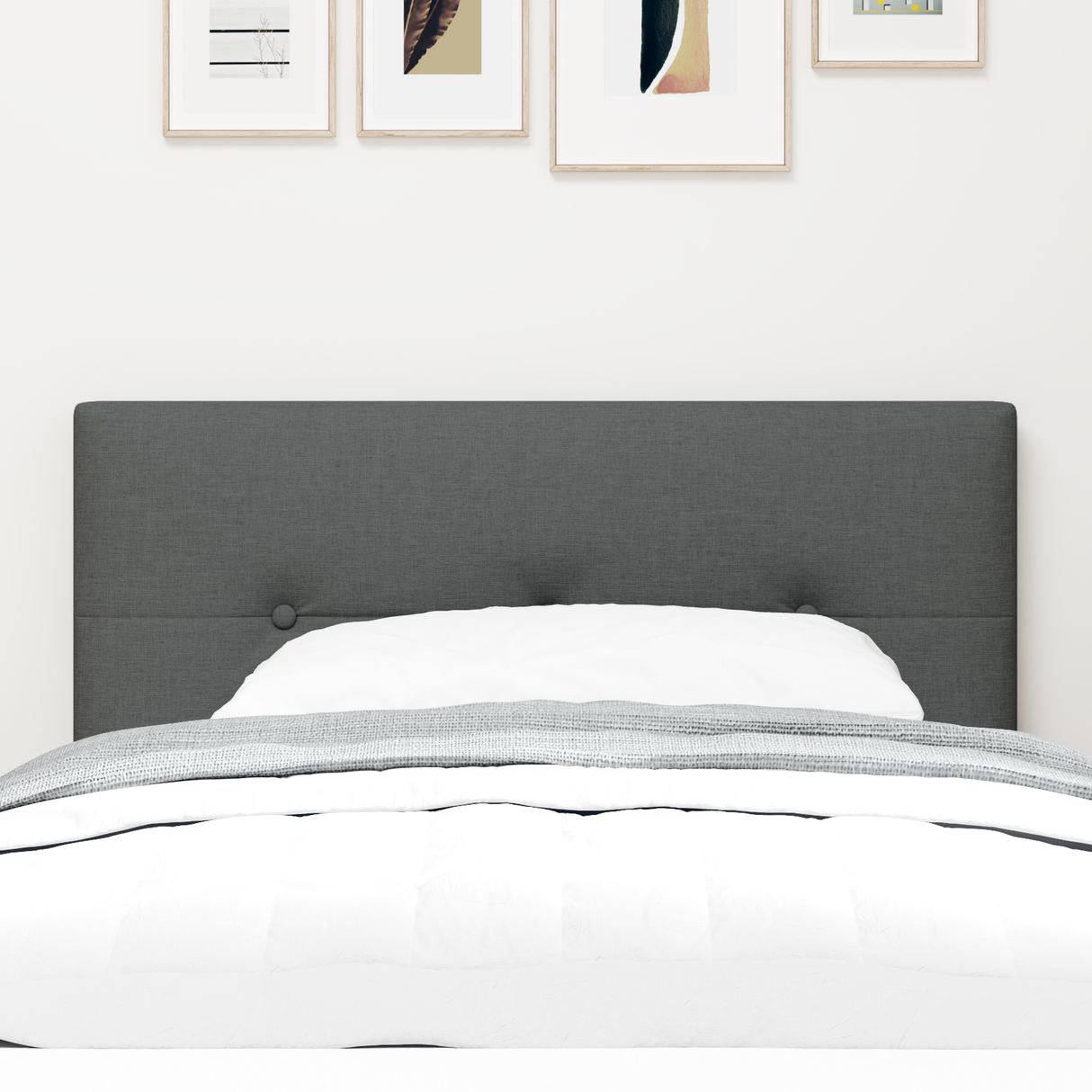 LED Headboard with LED Strip Lights Dark Grey 100 cm Polyester