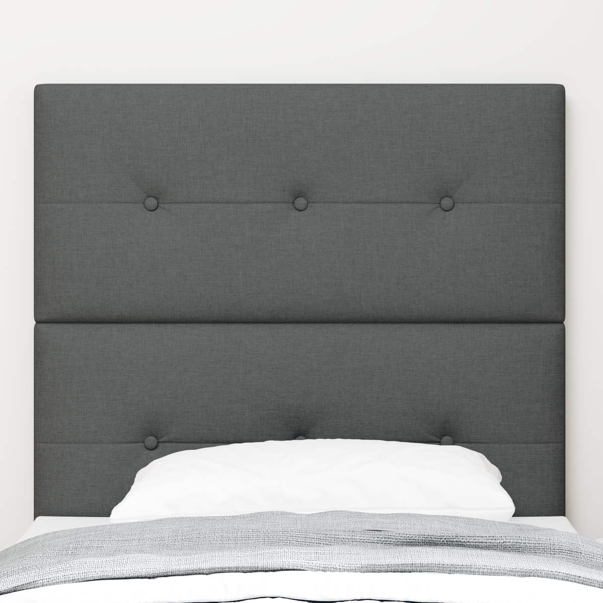 LED Headboard with LED Strip Lights Dark Grey 80 cm Polyester