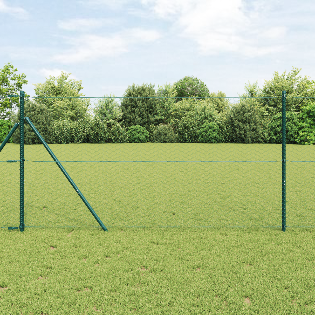 Hexagonal Fence Ground Fix 25 x 1 m PVC-Coated Steel Mesh