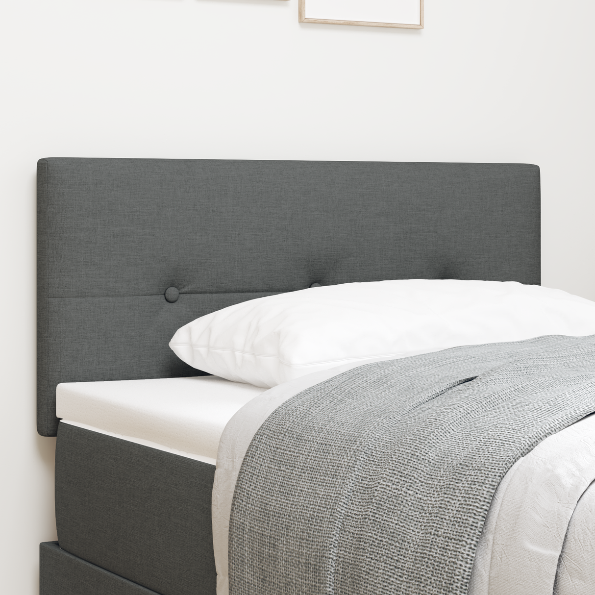 Height-Adjustable Headboard Dark Grey 100 cm Fabric