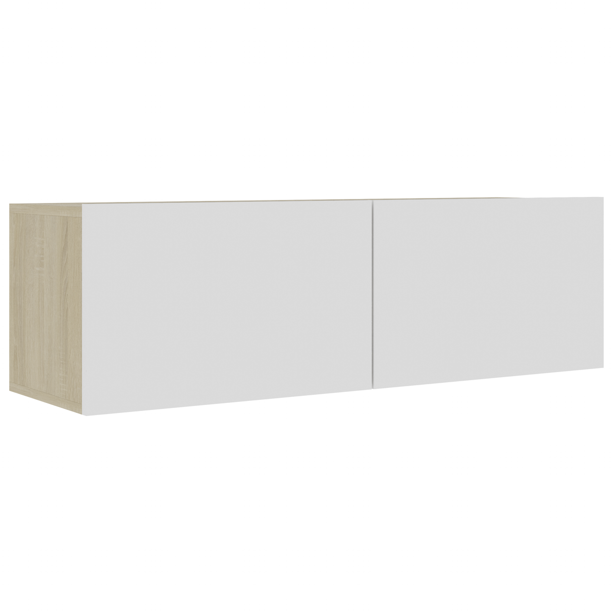 TV Cabinet White and Sonoma Oak 100x30x30 cm Engineered Wood