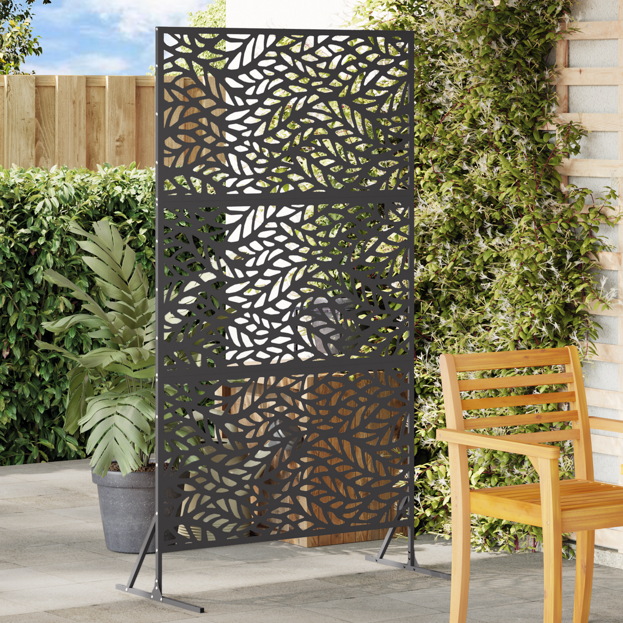 Privacy Screen 100 x 50 x 180 cm Steel Black