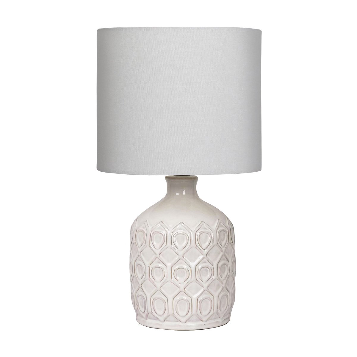 Sarantino Patterned Ceramic Table Lamp in Cream
