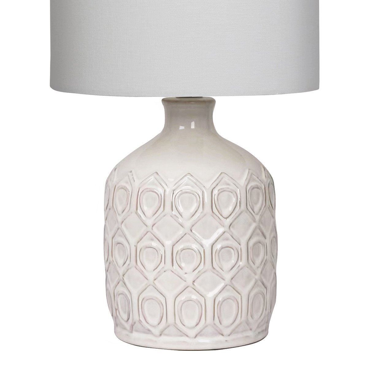 Sarantino Patterned Ceramic Table Lamp in Cream