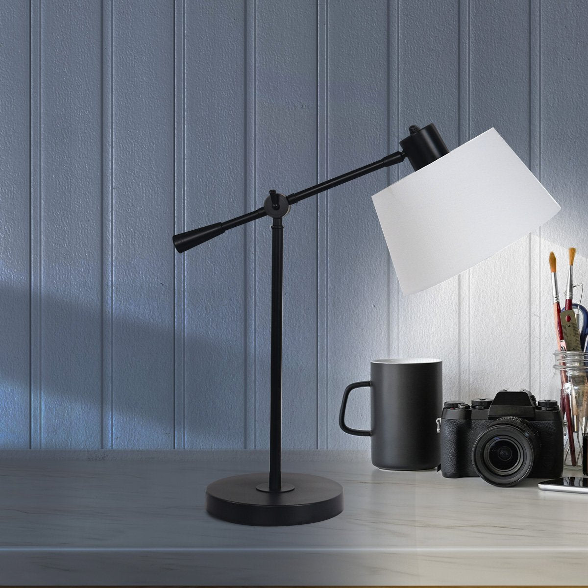 Sarantino Adjustable Metal Table Lamp - Black