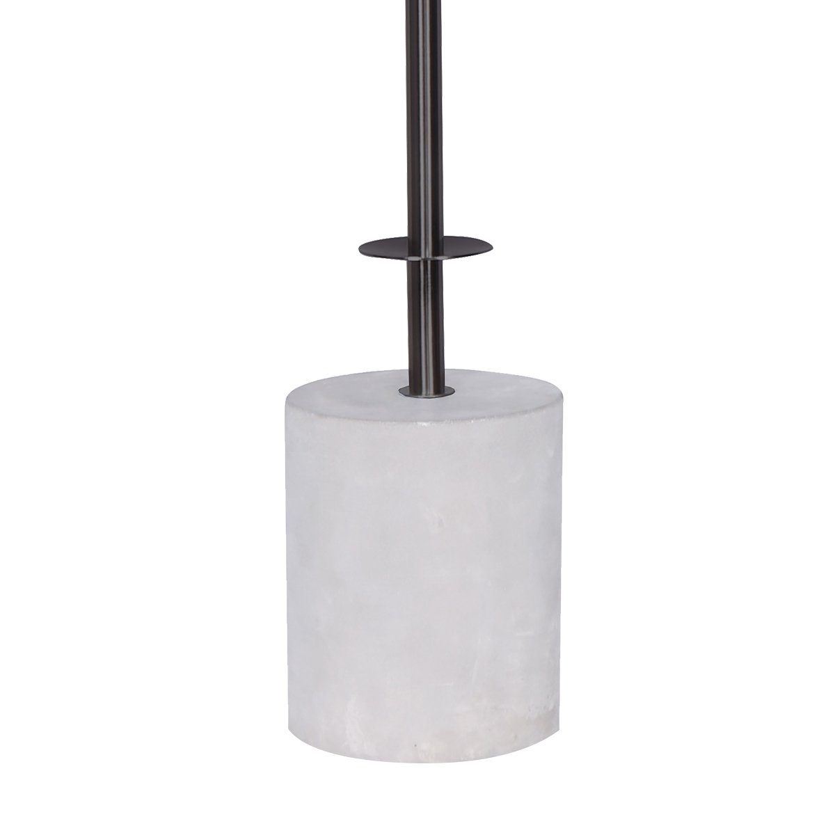 Sarantino Concrete Metal Desk Table Lamp Linen Drum Shade - Off-White