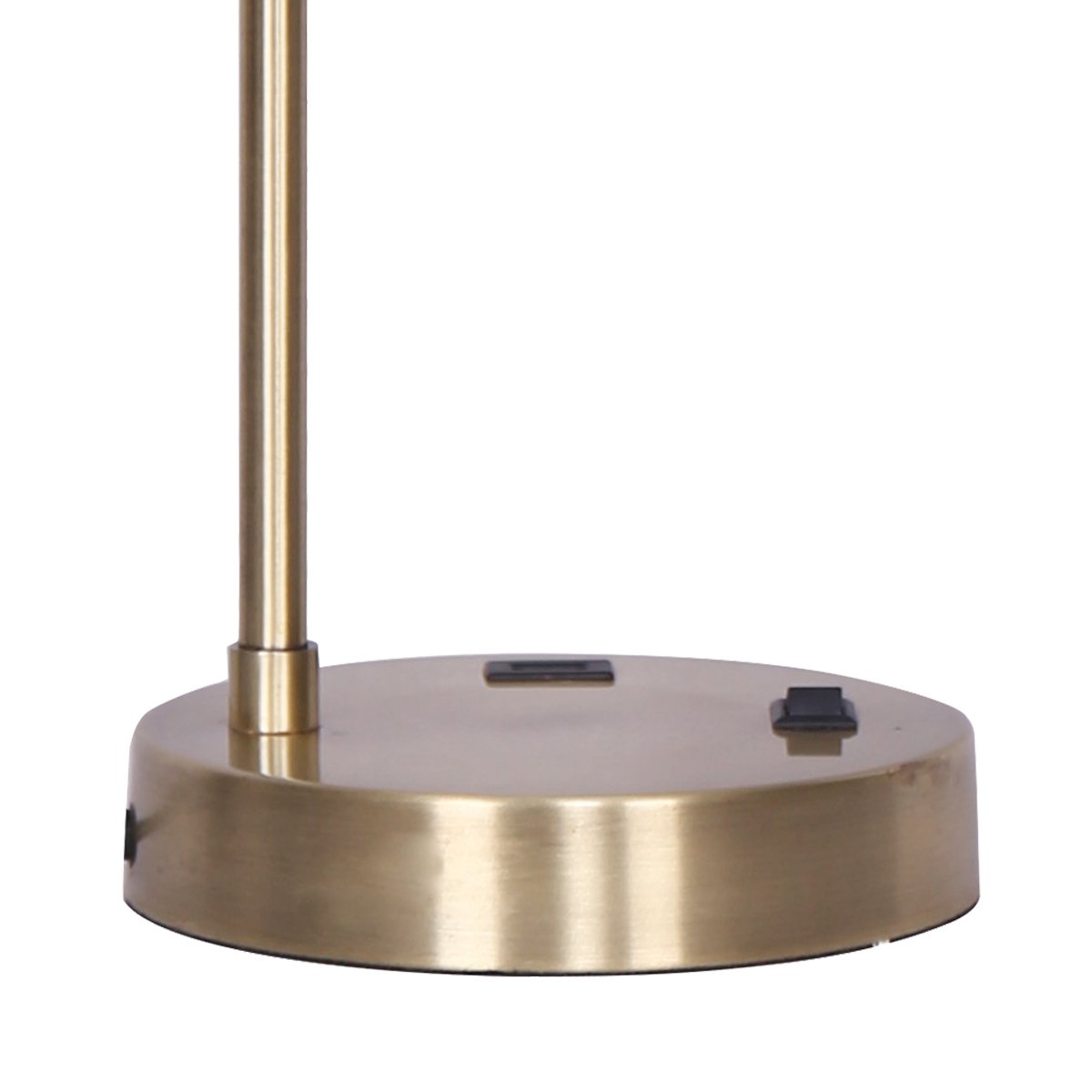 Sarantino Task Lamp with USB Charging Port Antique Metal Brass Finish