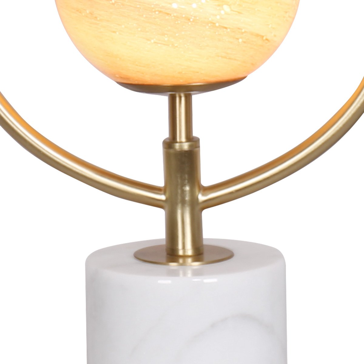 Sarantino Sculptural Orange Glass Table Lamp with White Marble Base