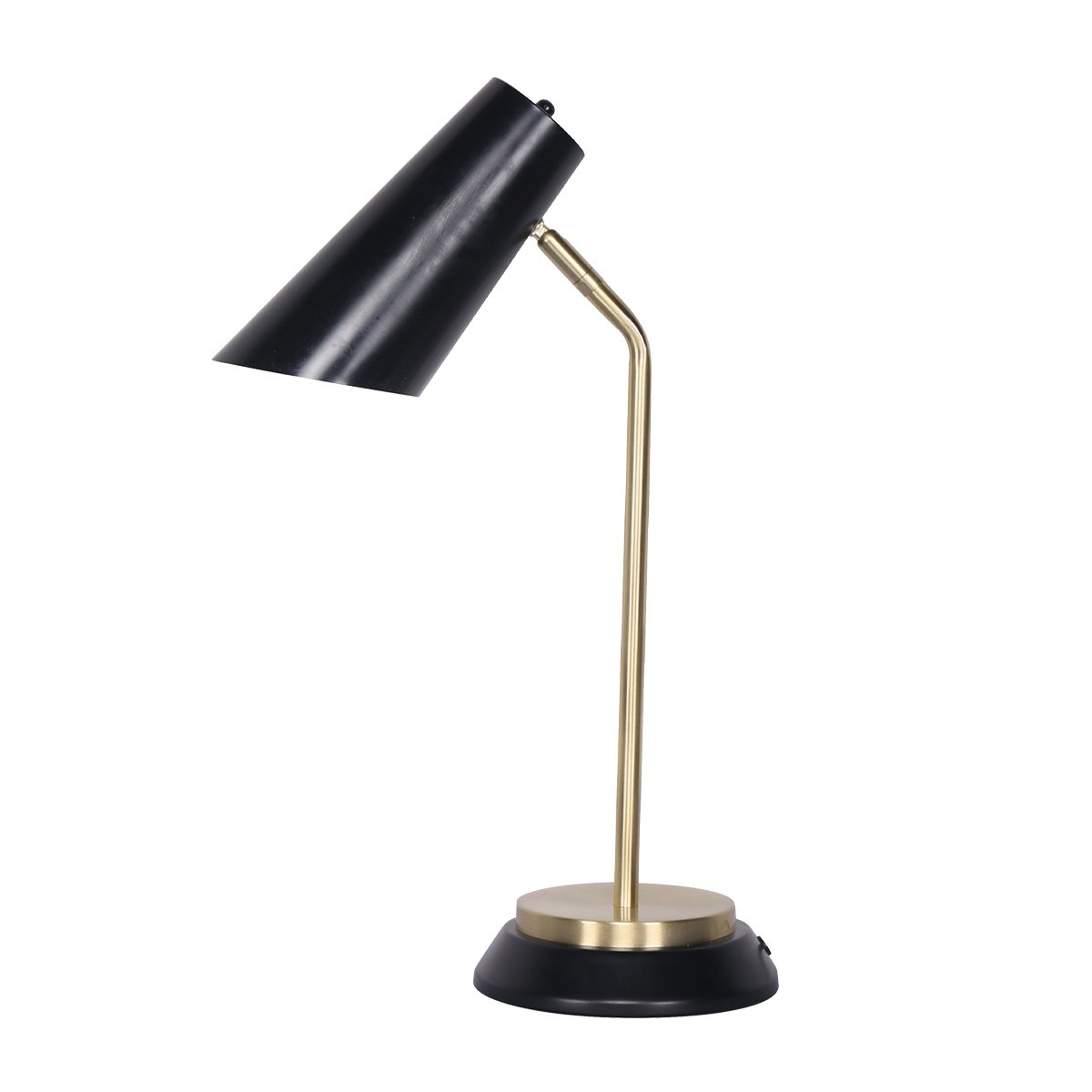 Sarantino Black-Brass Desk Task Table Lamp