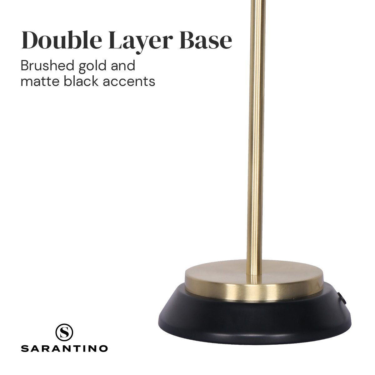 Sarantino Black-Brass Desk Task Table Lamp