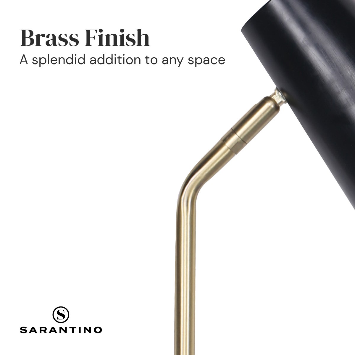 Sarantino Black-Brass Desk Task Table Lamp