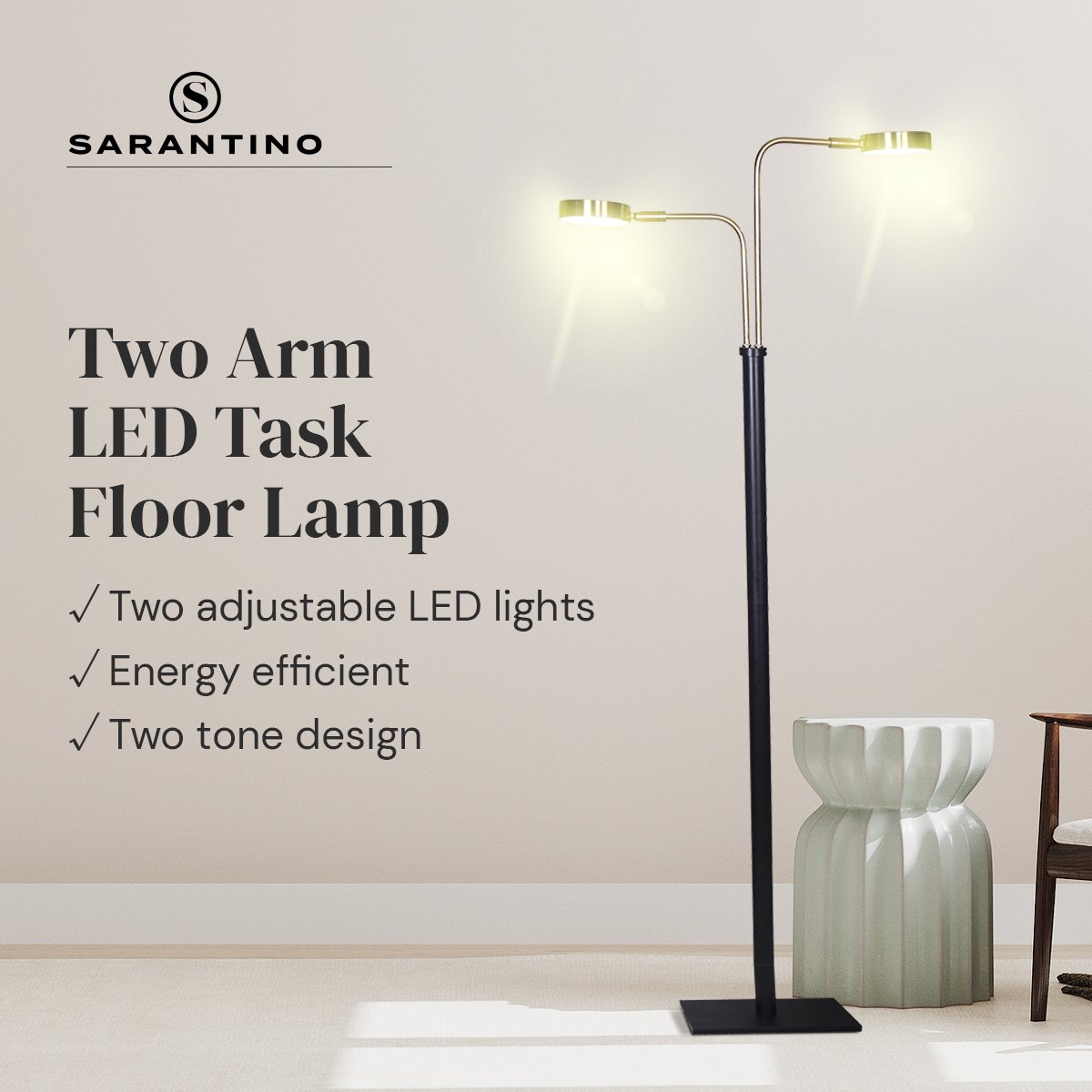 Sarantino LED Metal Floor Lamp