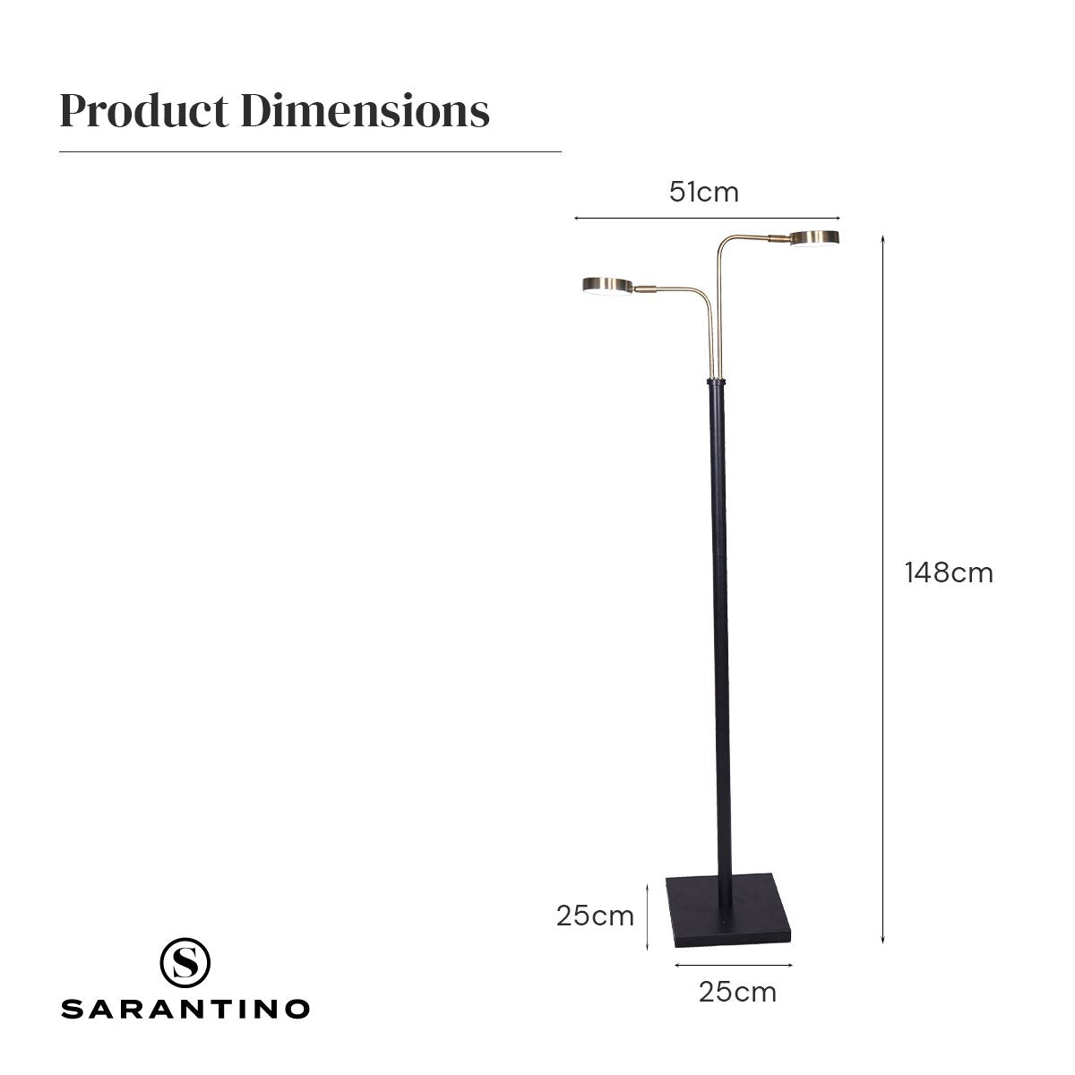 Sarantino LED Metal Floor Lamp