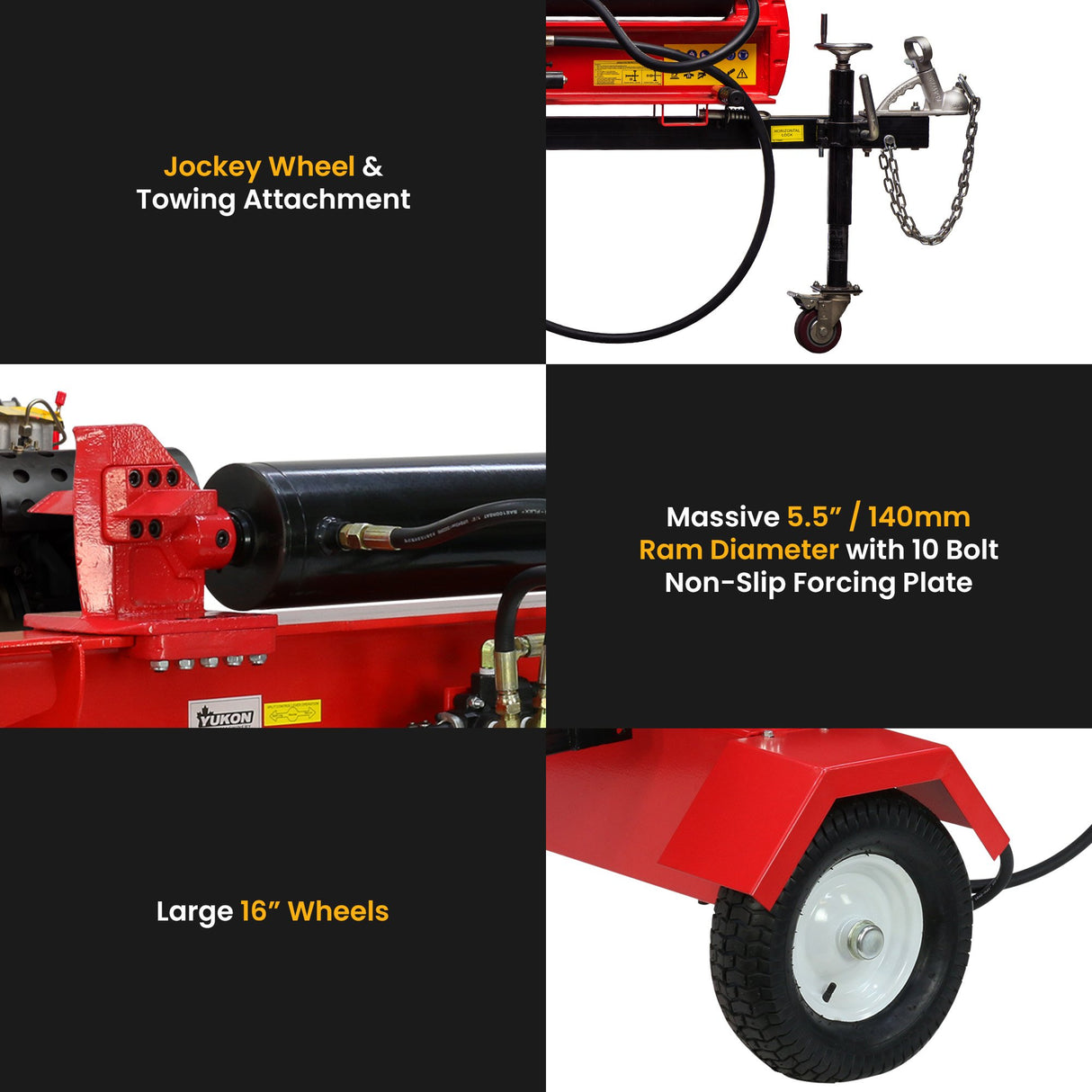 Yukon 60 Tonne Log Splitter Key Start Diesel Hydraulic 498cc Vertical and Horizontal