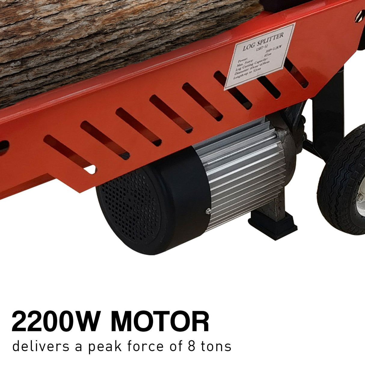 Yukon 8 Tonne 2200W Electric Hydraulic Log Splitter Wood Cutter