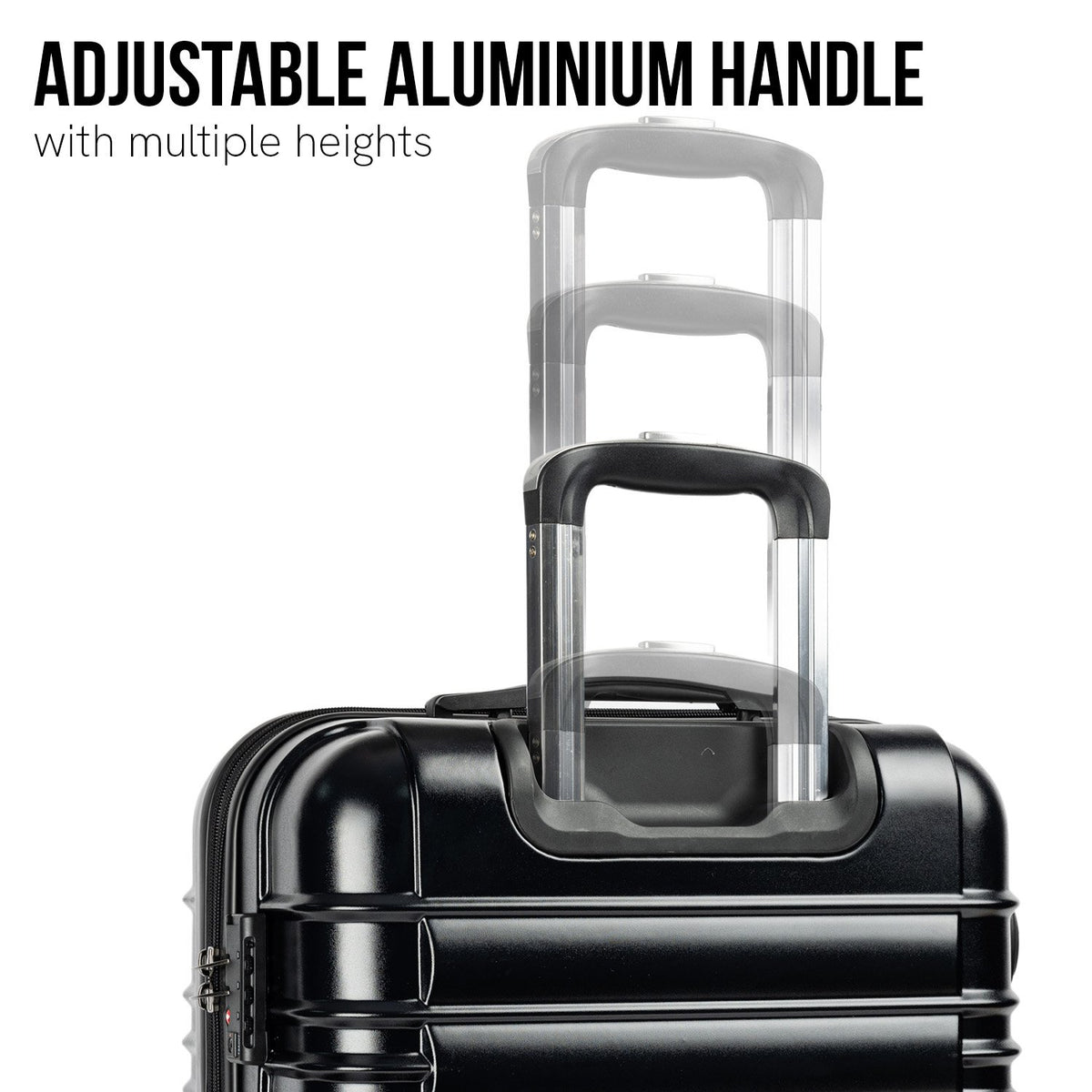 Olympus 3PC Noctis Luggage Set Hard Shell ABS+PC - Suitcase Black