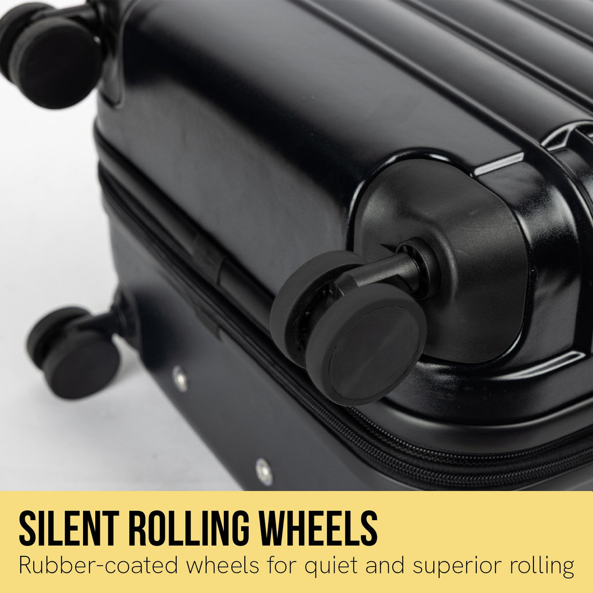 Olympus 3PC Noctis Luggage Set Hard Shell ABS+PC - Suitcase Black