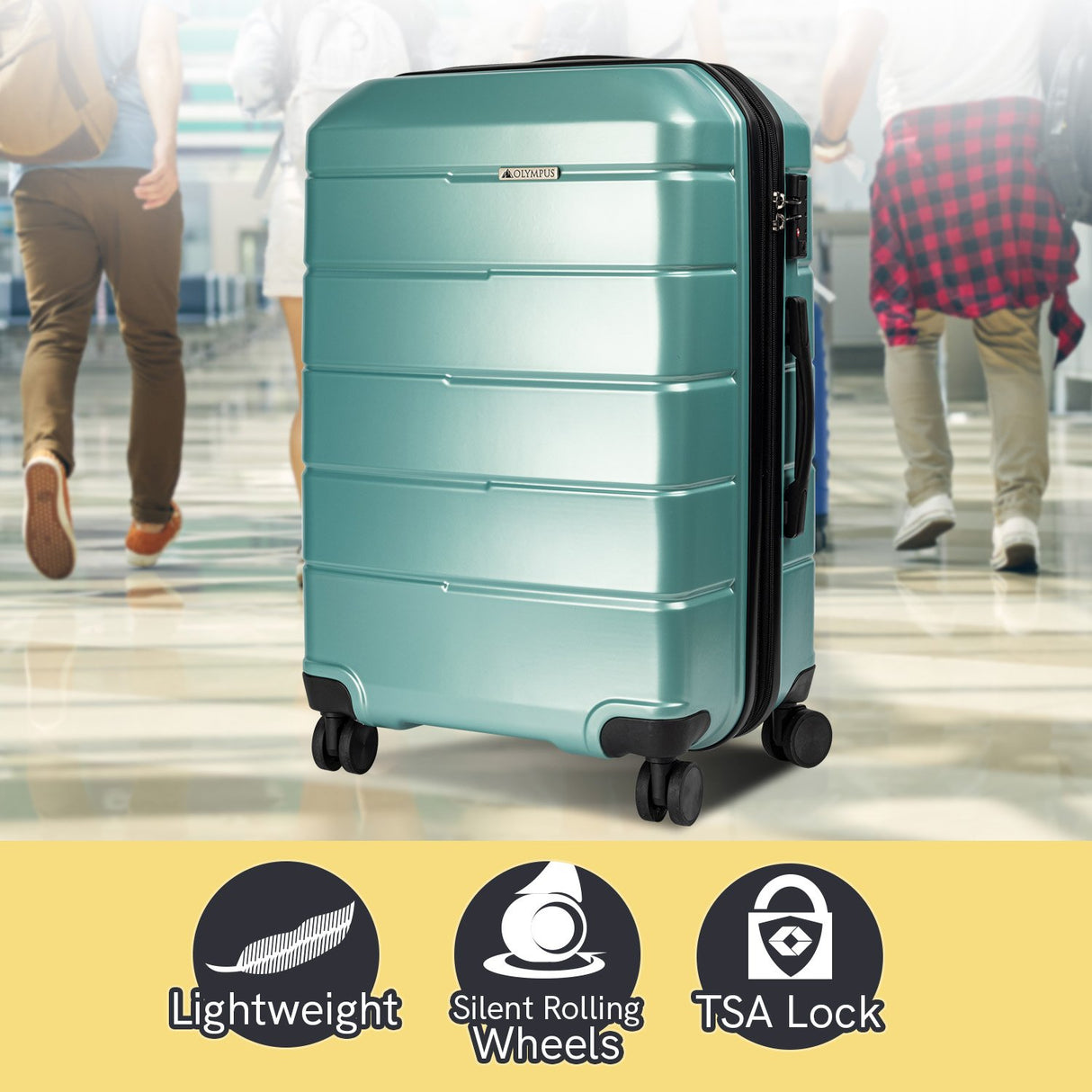 Olympus Artemis 24in Hard Shell Suitcase ABS+PC - Electric Teal