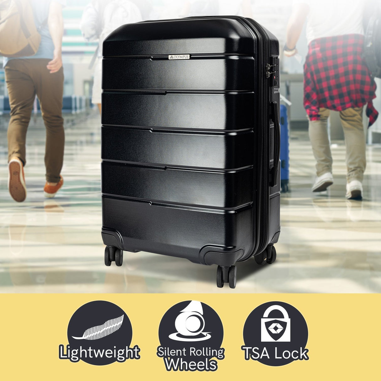 Olympus Artemis 28in Hard Shell Suitcase ABS+PC - Jet Black