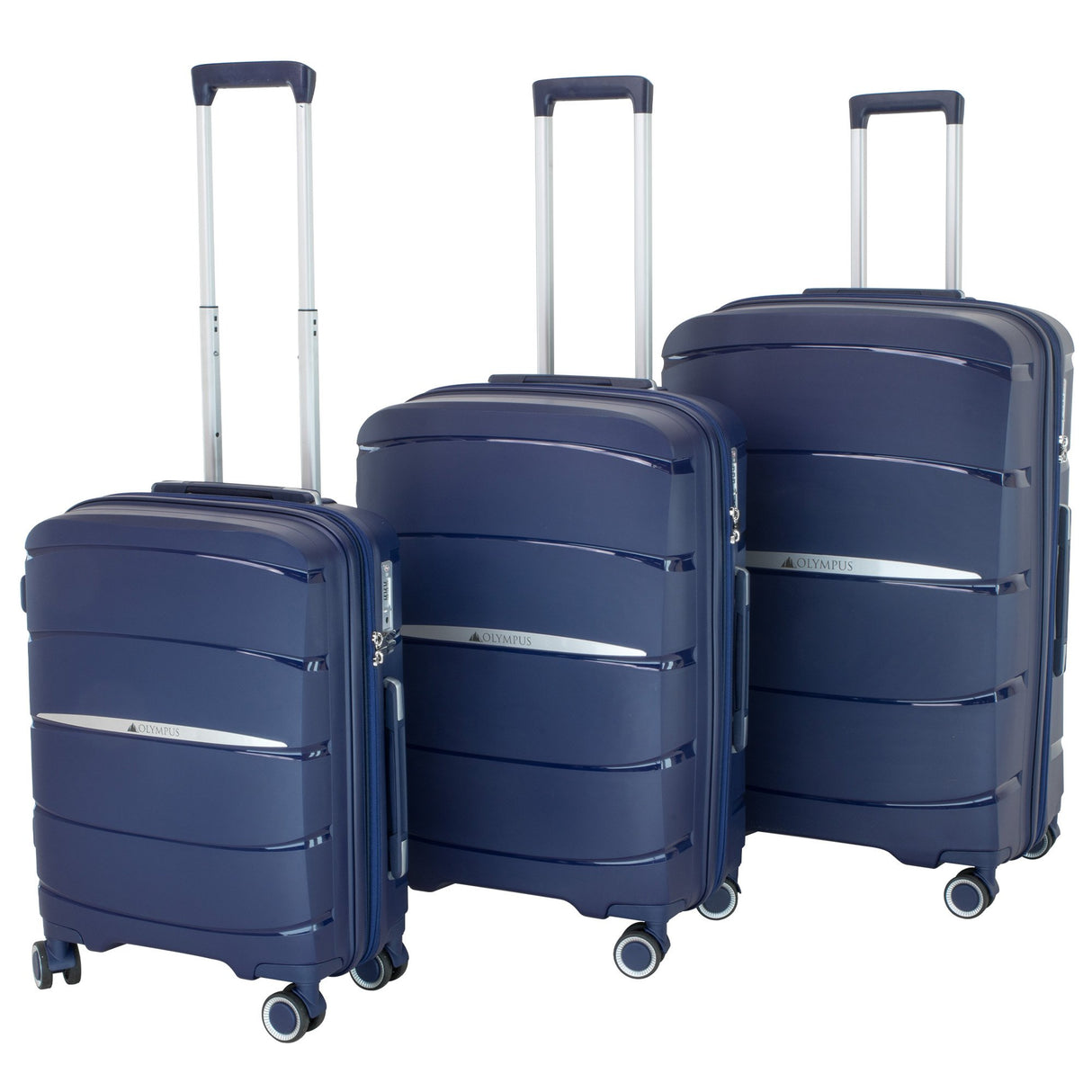 Olympus 3PC Eos Luggage Set Hard Shell Suitcase ABS+PC - Blue