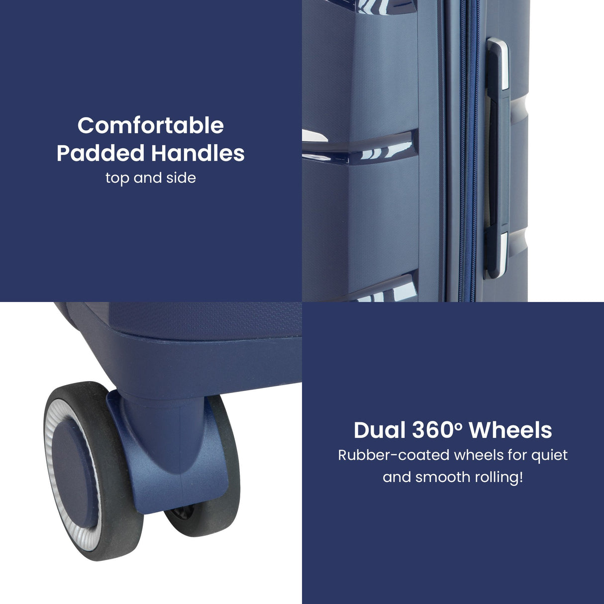 Olympus 3PC Eos Luggage Set Hard Shell Suitcase ABS+PC - Blue