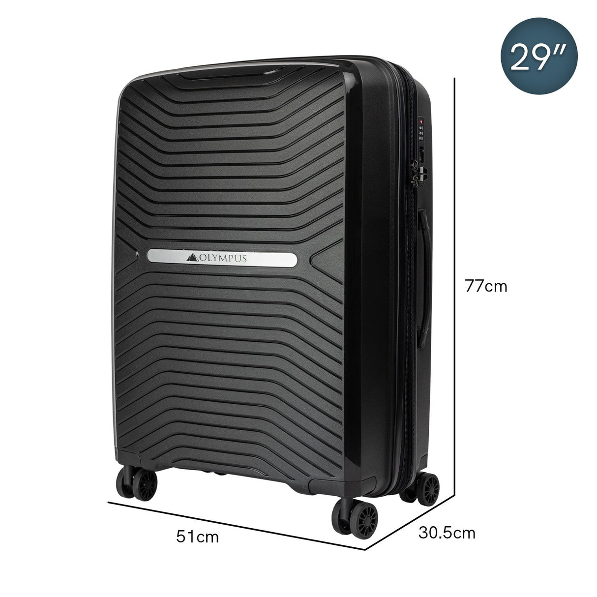 Olympus Astra 29in Lightweight Hard Shell Suitcase - Obsidian Black