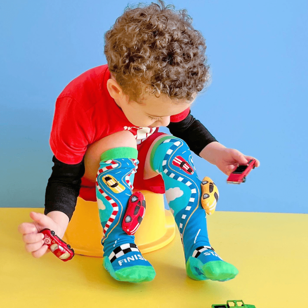MADMIA Racing Cars Socks With Plush Cars Kids & Adults Age 6 - 99-2006733343613390854