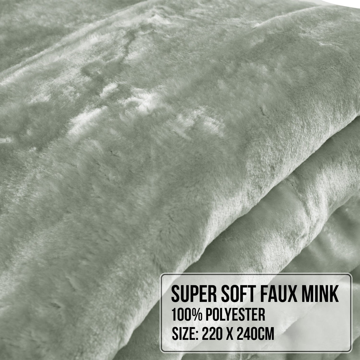 Laura Hill 800-GSM Mink Blanket Queen Size Double-Sided Soft Plush Bed Faux Throw Rug 220 X 240
