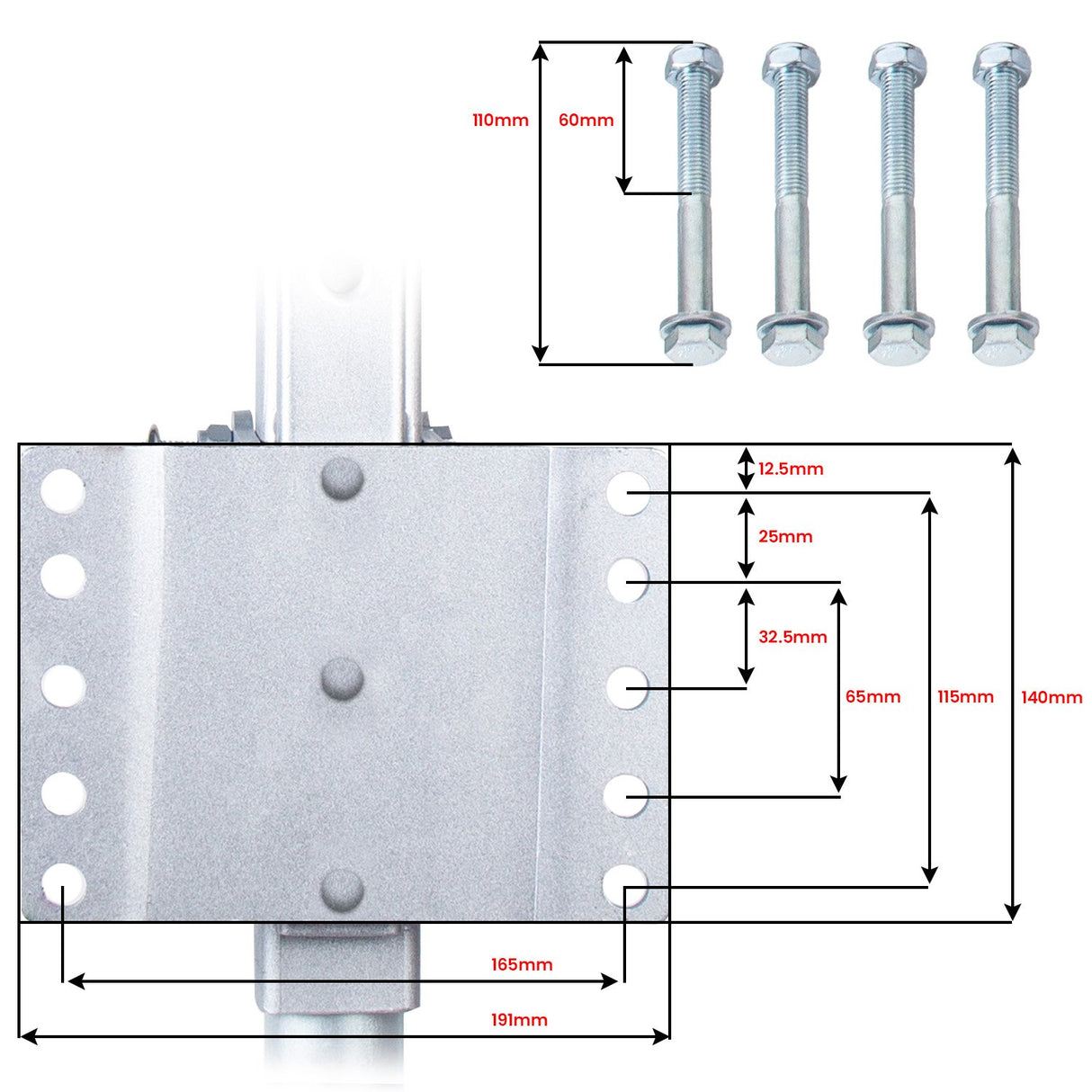 Gen3 Mini Mover 12V 550W Electric Motorised Jockey Wheel