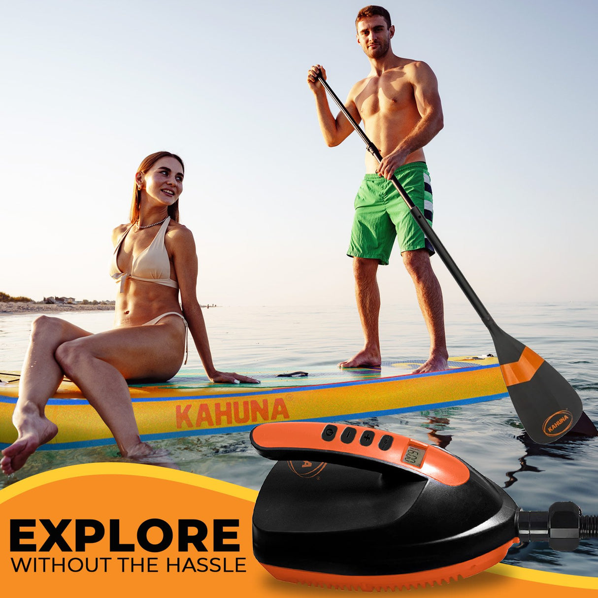 Kahuna 12V Electric Air Pump for Inflatable Paddle Boards, Air Track Mats, Gym Mats & More