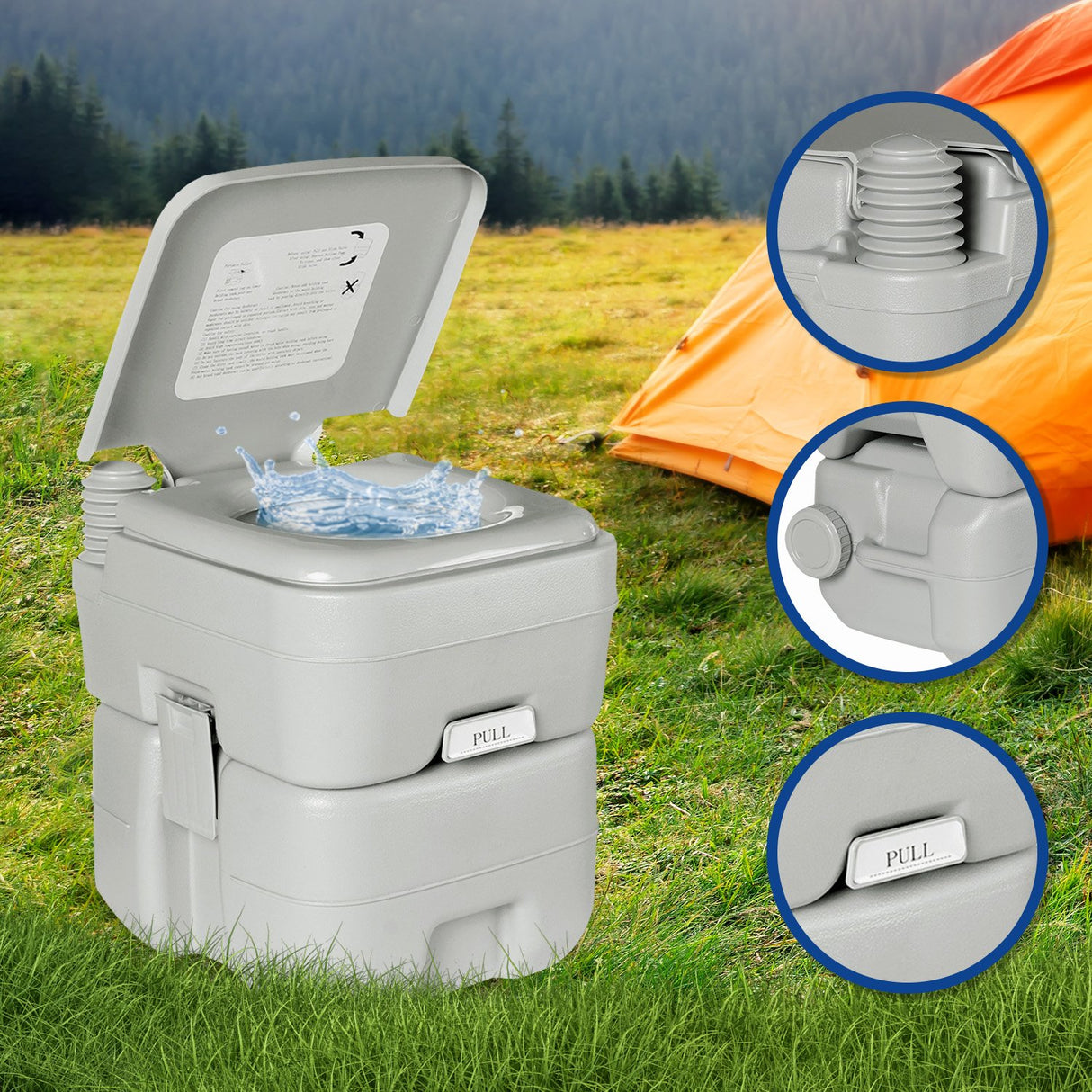 Wallaroo 20L Camping Portable Toilet