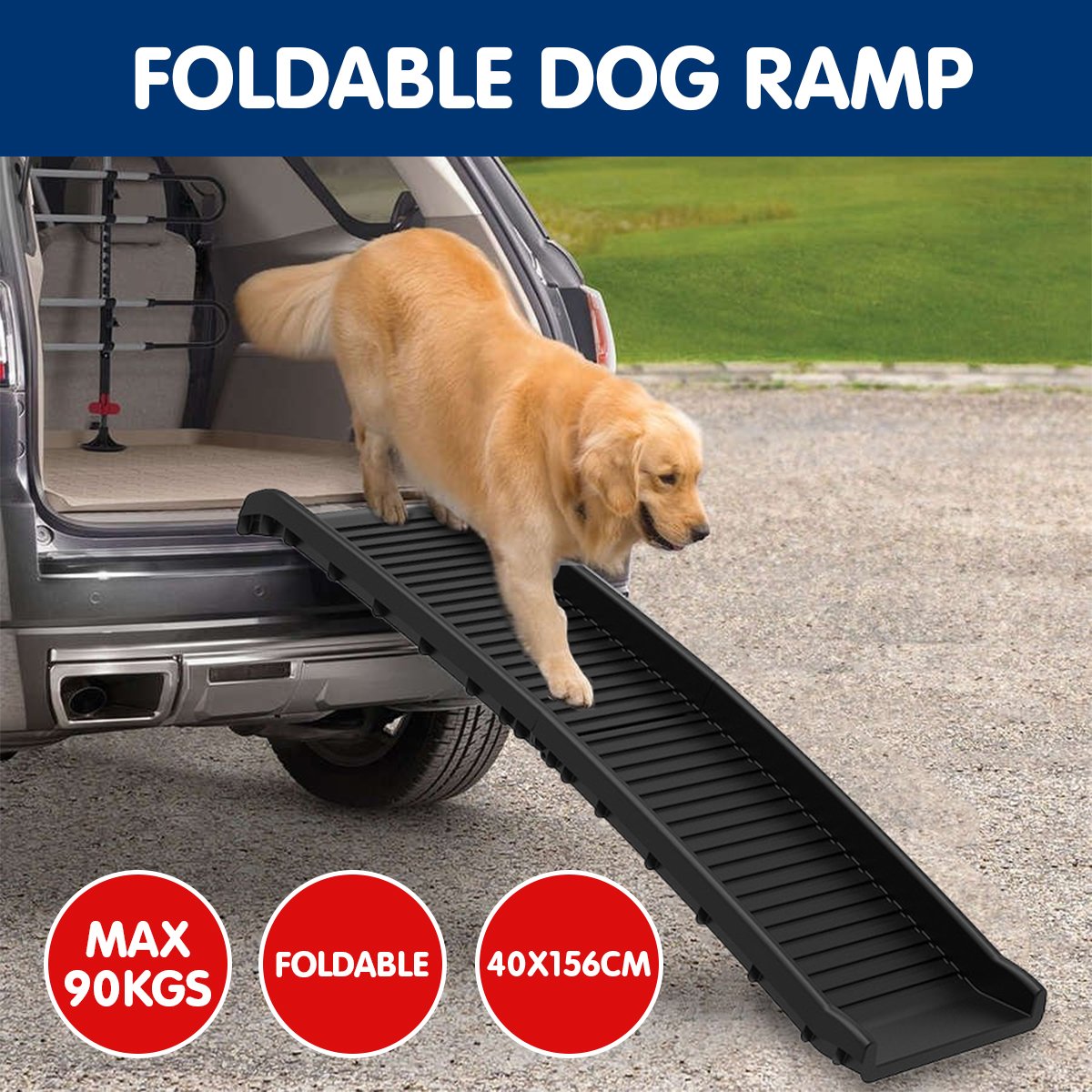 Furtastic Foldable Pet Stairs Dog Ladder Cat Ramp for Indoor Outdoor Steps