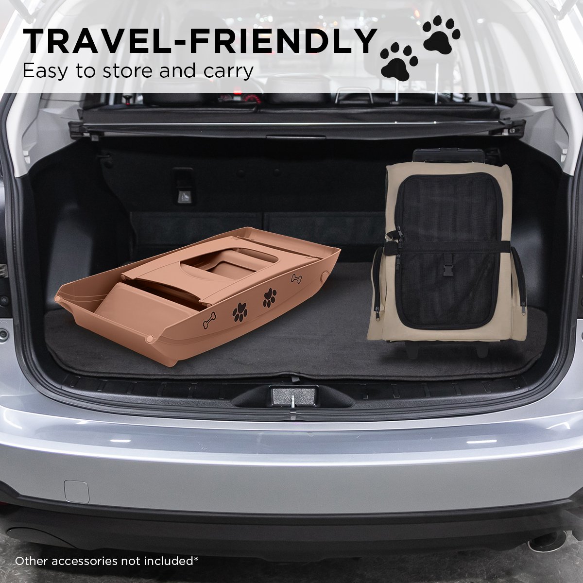 Furtastic Foldable Pet Stairs 50cm Dog Ladder Cat Ramp with Non-Slip Mat for Indoor Outdoor