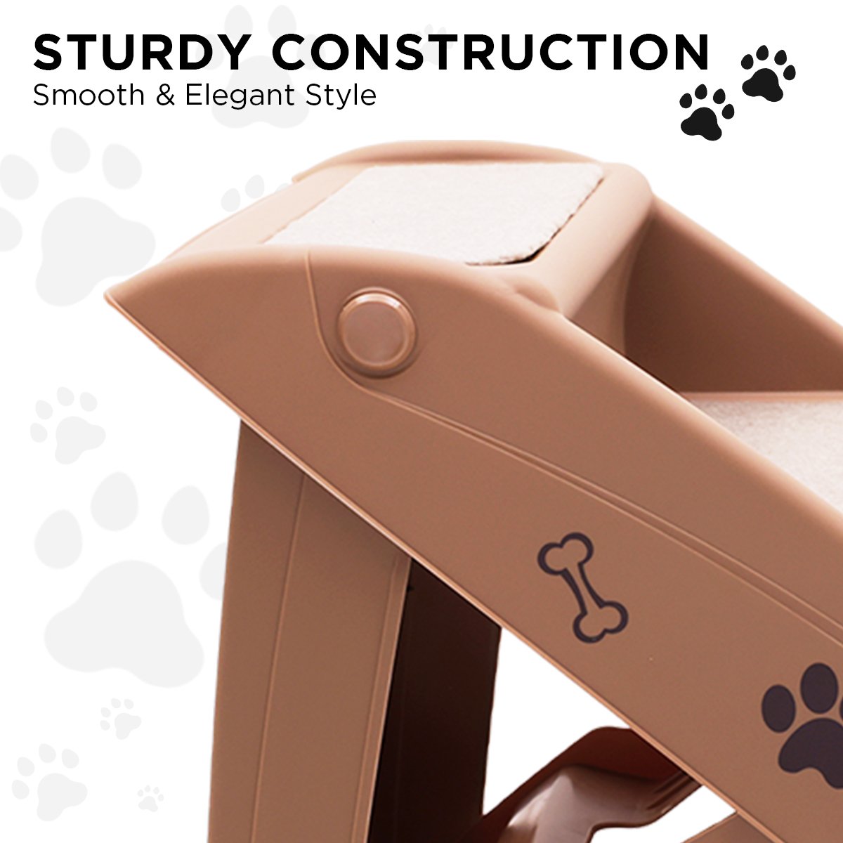 Furtastic Foldable Pet Stairs 50cm Dog Ladder Cat Ramp with Non-Slip Mat for Indoor Outdoor