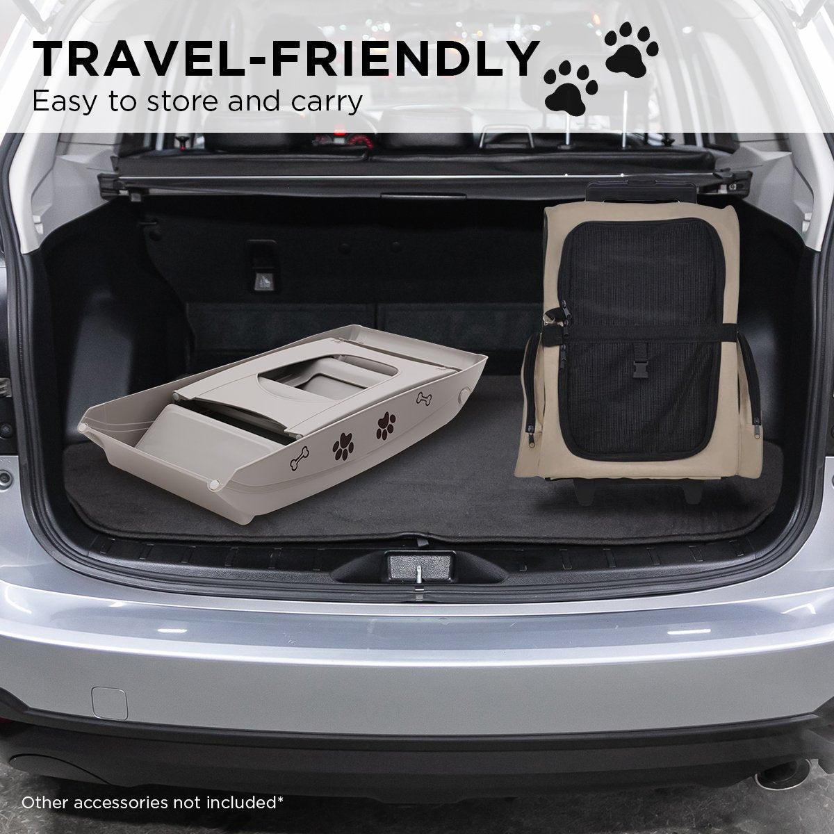 Furtastic Foldable Pet Stairs 50cm Dog Ladder Cat Ramp with Non-Slip Mat for Indoor and Outdoor