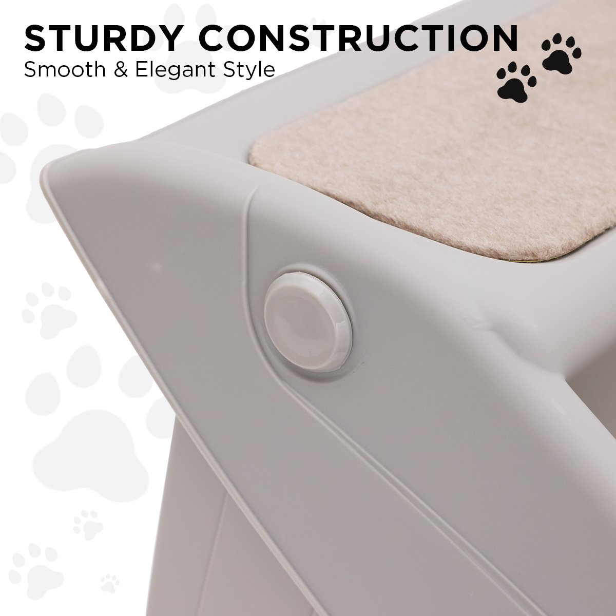 Furtastic Foldable Pet Stairs 50cm Dog Ladder Cat Ramp with Non-Slip Mat for Indoor and Outdoor