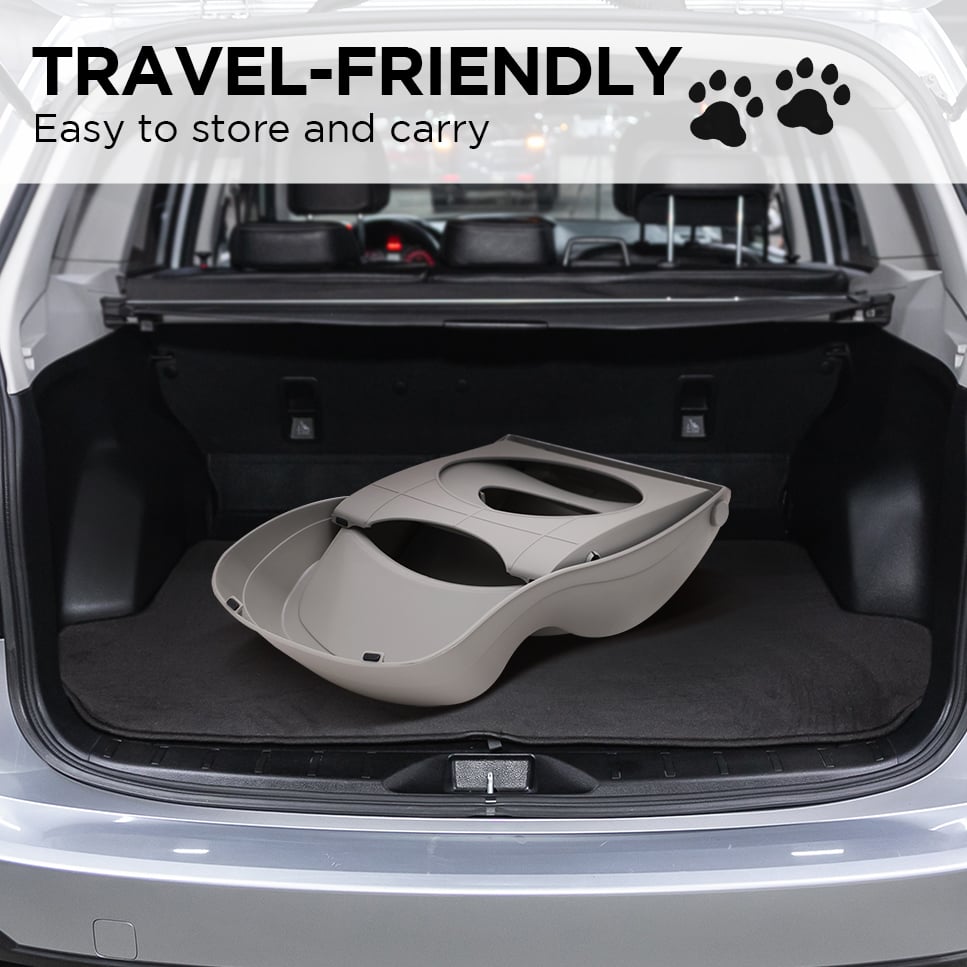 Furtastic Foldable Pet Stairs In Grey - 38cm Dog Ladder Cat Ramp