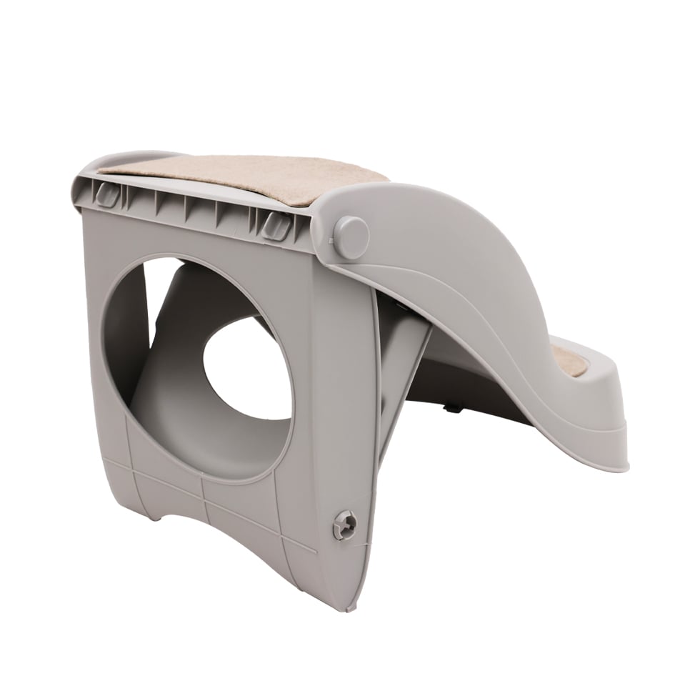 Furtastic Foldable Pet Stairs In Grey - 38cm Dog Ladder Cat Ramp