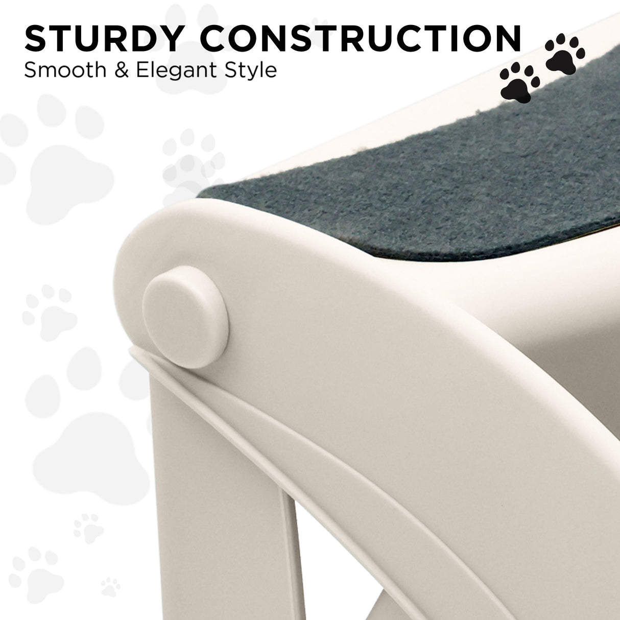 Furtastic 38cm Foldable Dog Cat Pet Stairs Ramp - White