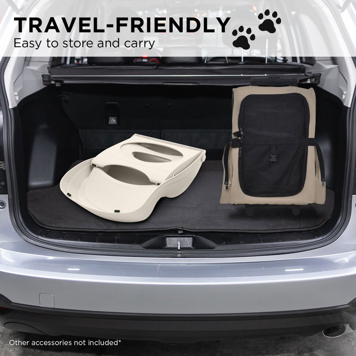 Furtastic 38cm Foldable Dog Cat Pet Stairs Ramp - White