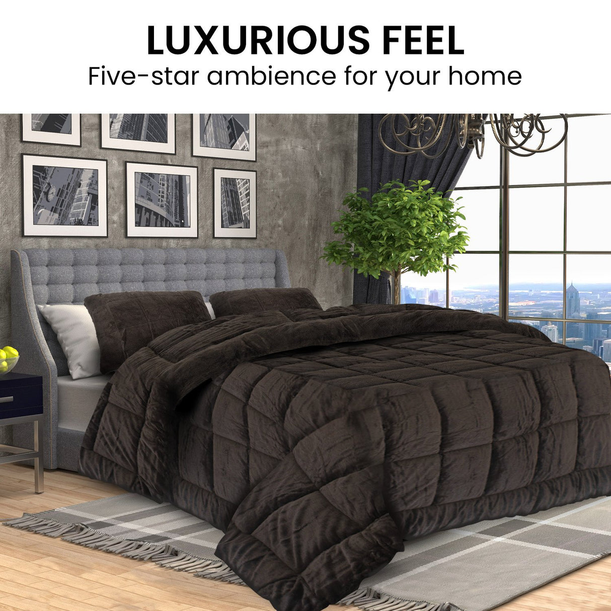 Laura Hill 500GSM Faux Mink Quilt Comforter Doona - Super King